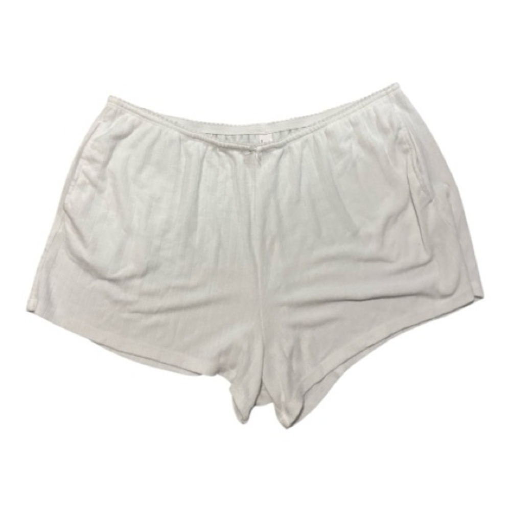 Auden White Lounge Shorts With Bow Detail and Pockets.